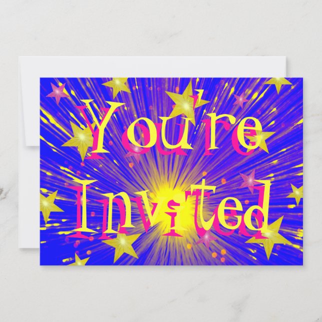 Firework 'You're Invited'  invitation (Front)