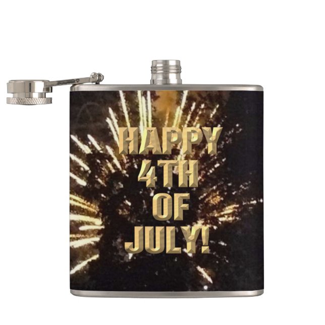 Fireworks 10 4th of July wrapped flask (Opened)