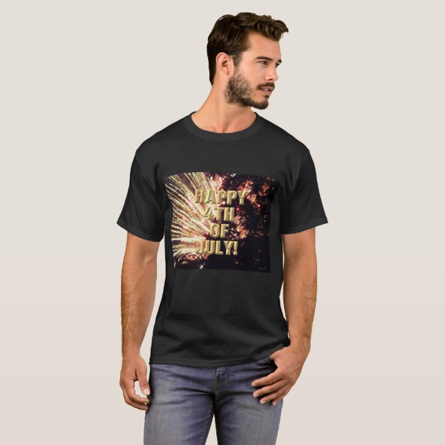 Fireworks 11 4th of July men black shirt (Front Full)