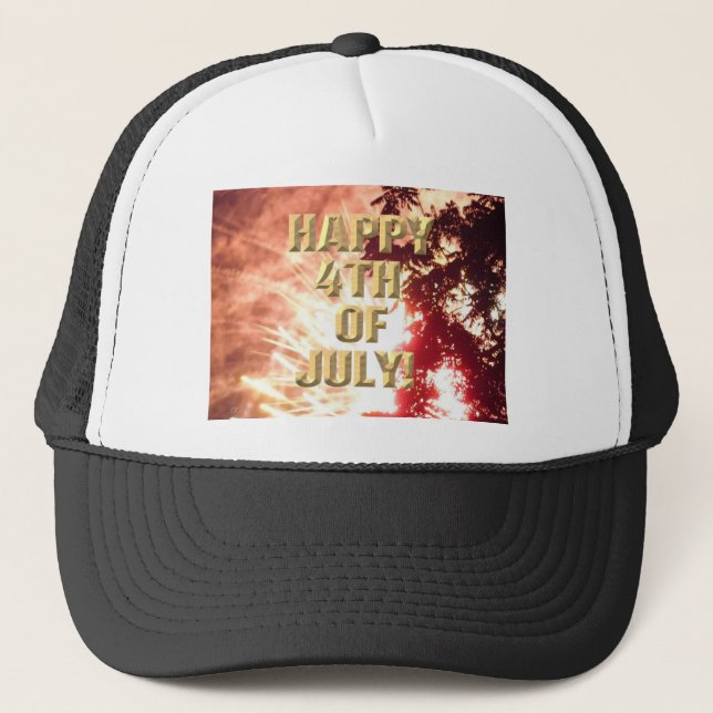 Fireworks 12 4th of July trucker hat (Front)