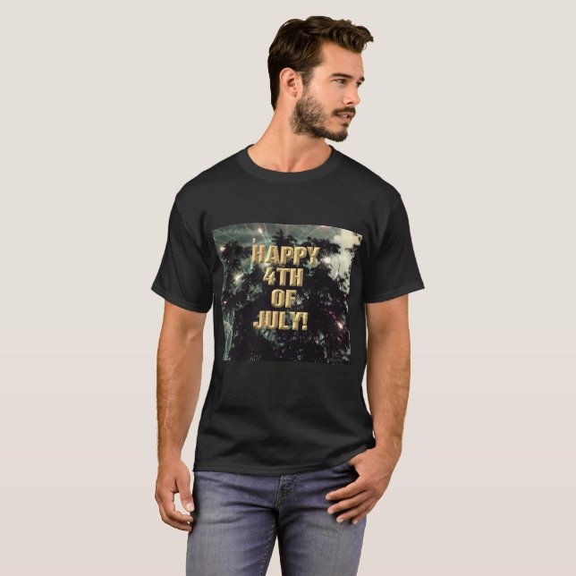 Fireworks 13 4th of July men black shirt (Front Full)