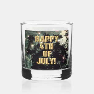 Fireworks 13 4th of July rocks glass