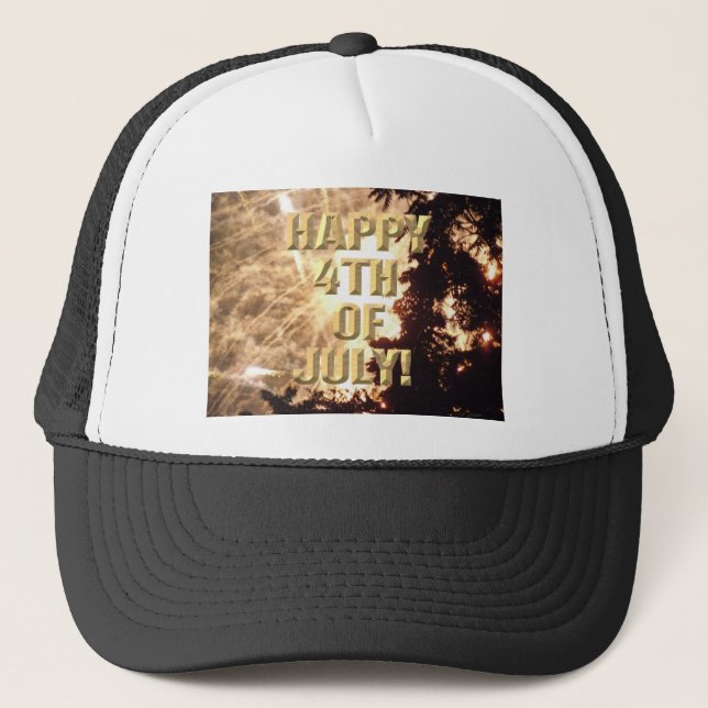 Fireworks 15 4th of July trucker hat (Front)