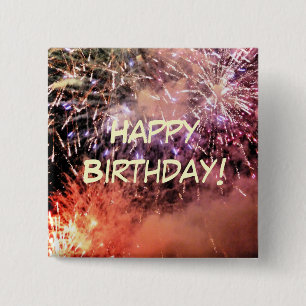 FIREWORKS 15 CM SQUARE BADGE