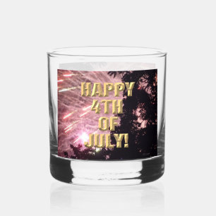 Fireworks 18 4th of July rocks glass