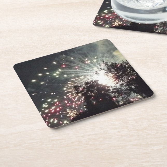 Fireworks 18 paper coasters (Angled)