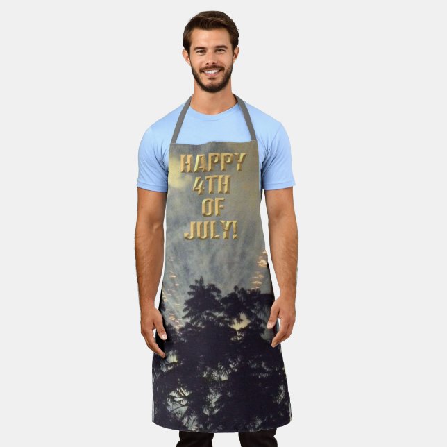 Fireworks 19 4th of July chef apron (Worn)