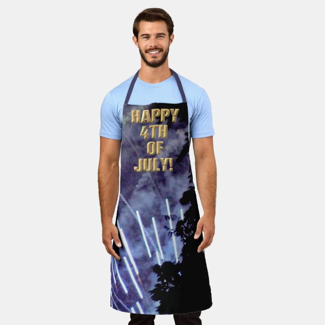 Fireworks 1 4th of July chef apron (Worn)