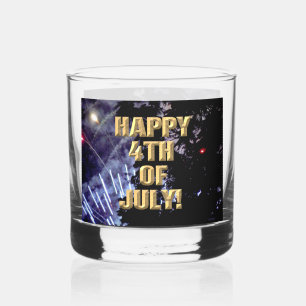 Fireworks 1 4th of July rocks glass