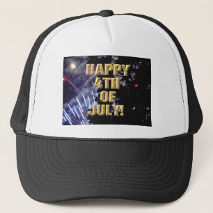 Fireworks 1 4th of July trucker hat