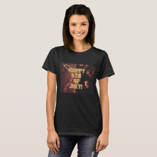 Fireworks 20 4th of July women black shirt