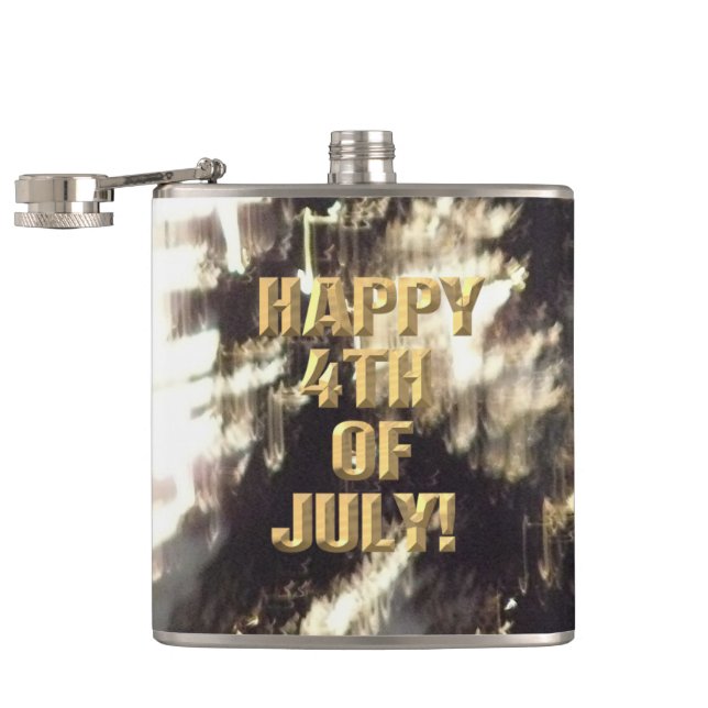Fireworks 2 4th of July wrapped flask (Opened)