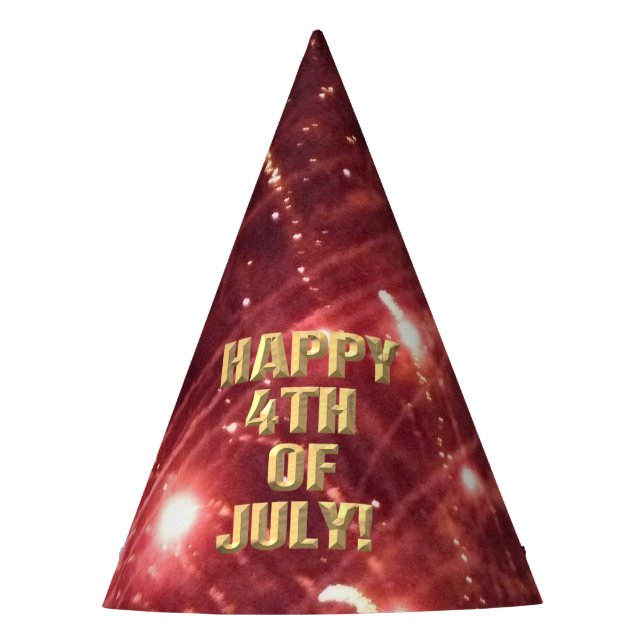 Fireworks 3 4th of July party hat (Front)