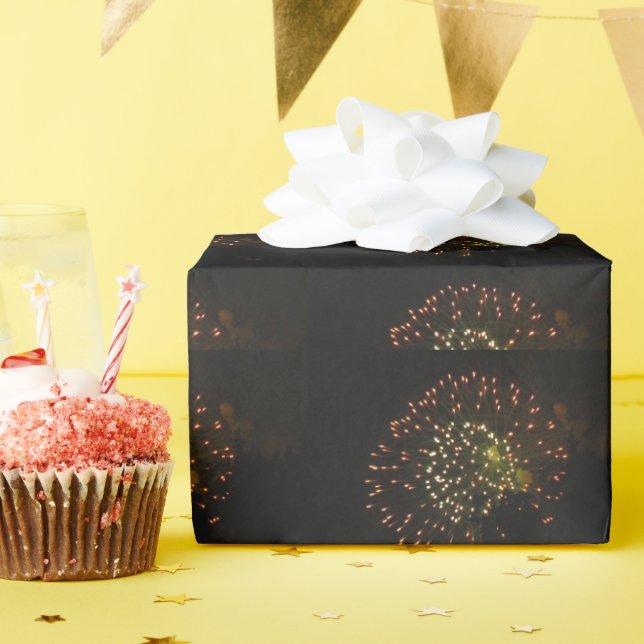 Fireworks 4 glossy wrapping paper (Birthday Party)