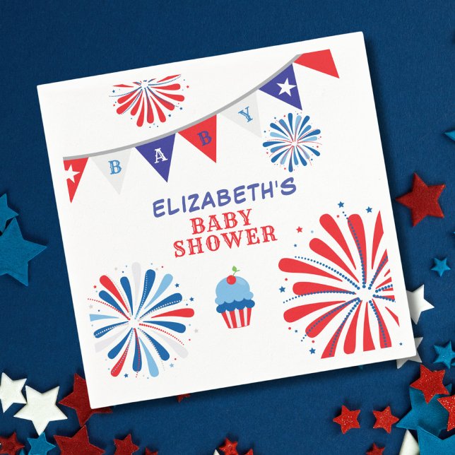 Fireworks 4th of July Baby Shower Napkin (Creator Uploaded)