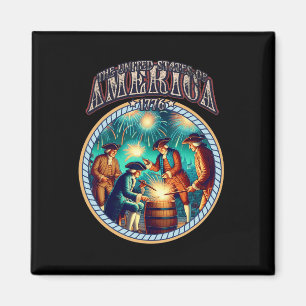 Fireworks 4th Of July Independence Patriotic 1776  Magnet