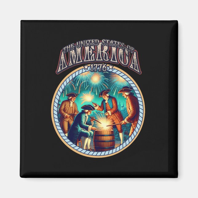 Fireworks 4th Of July Independence Patriotic 1776  Magnet (Front)