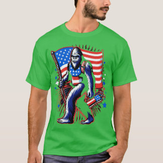 Fireworks 4th of July Men Sasquatch T-Shirt