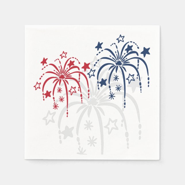 Fireworks 4th of July Paper Napkin Set (Front)