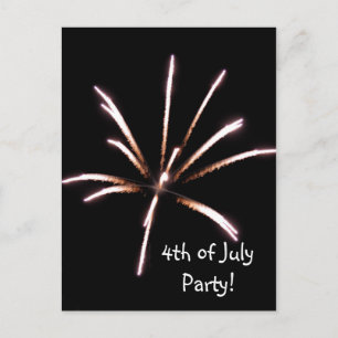 Fireworks 4th of July Party Invitation Postcard