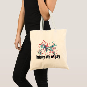 Fireworks 4th of July Stars Doodles Tote Bag