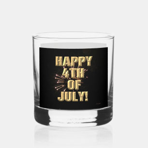 Fireworks 5 4th of July rocks glass