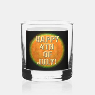 Fireworks 9 4th of July rocks glass