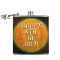 Fireworks 9 4th of July wrapped flask