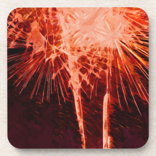 Fireworks Abstract Impressionism Coaster