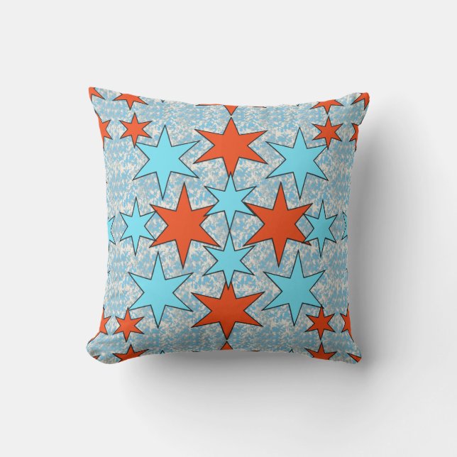 Fireworks and American Flag Cushion (Front)