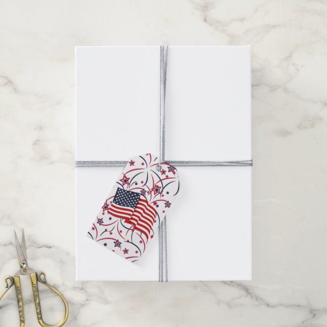 Fireworks and Flag Gift Tags (With Twine)
