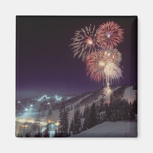 Fireworks at Big Mountain Resort in Whitefish, Magnet (Front)
