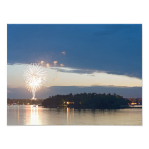Fireworks at Dusk over Gull Lake Photo Print