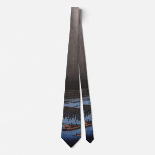 Fireworks at Ryogoku Vintage Ukiyo-e Japanese Art Tie