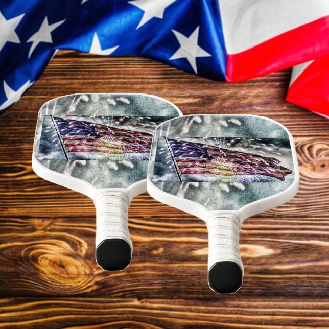 Fireworks Backdrop II Pickleball Paddle (Display your Patriotic side, when you play with the Fireworks Backdrop-II Pickleball Paddle!)