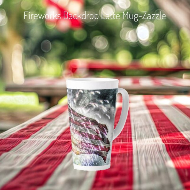 Fireworks Backdrop Latte Mug (Creator Uploaded)