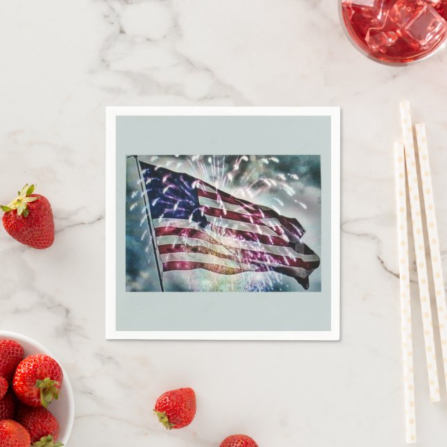 Fireworks backdrop  napkin (Insitu)