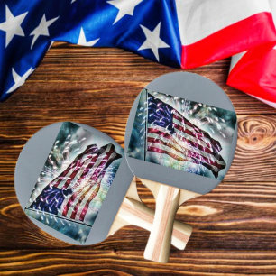 Fireworks Backdrop Ping Pong Paddle