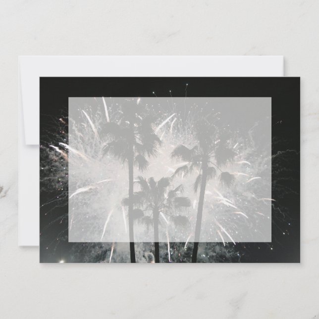 Fireworks behind palm  trees (Front)