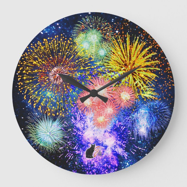 Fireworks Bursts Clock (Front)