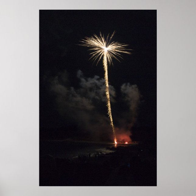 Fireworks Celebration at Night Poster (Front)