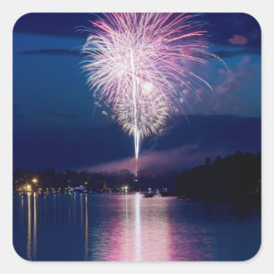 Fireworks celebration on East Gull Lake Square Sticker