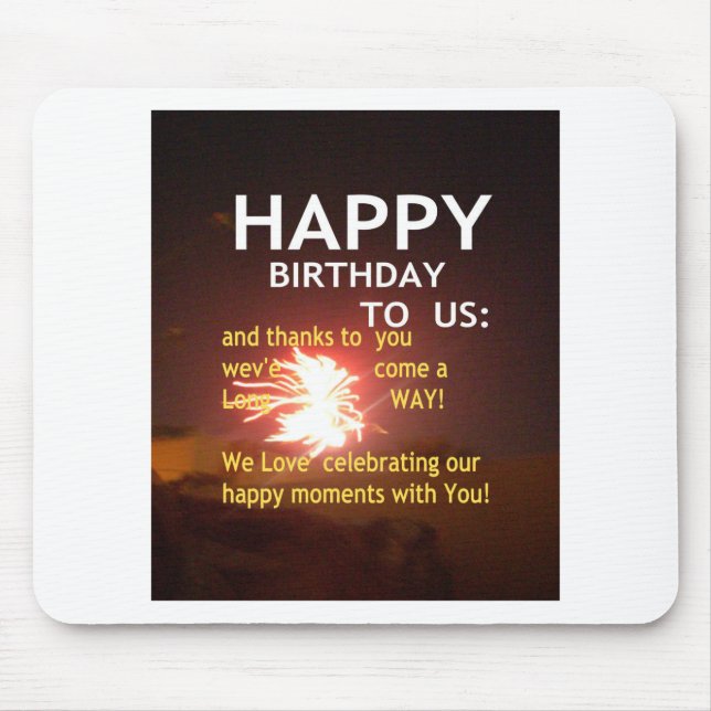 Fireworks Celebration with Thank You Message Mouse Pad (Front)