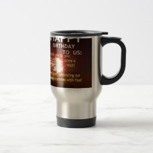 Fireworks Celebration with Thank You Message Travel Mug