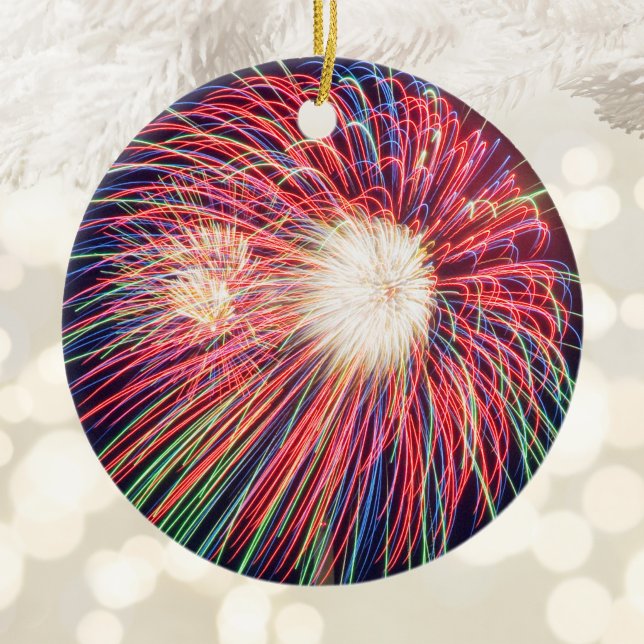 Fireworks Ceramic Tree Decoration (Fireworks Ceramic Ornament)