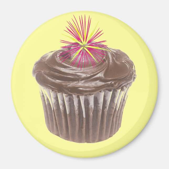 Fireworks Chocolate Cupcake and Icing Magnet (Front)