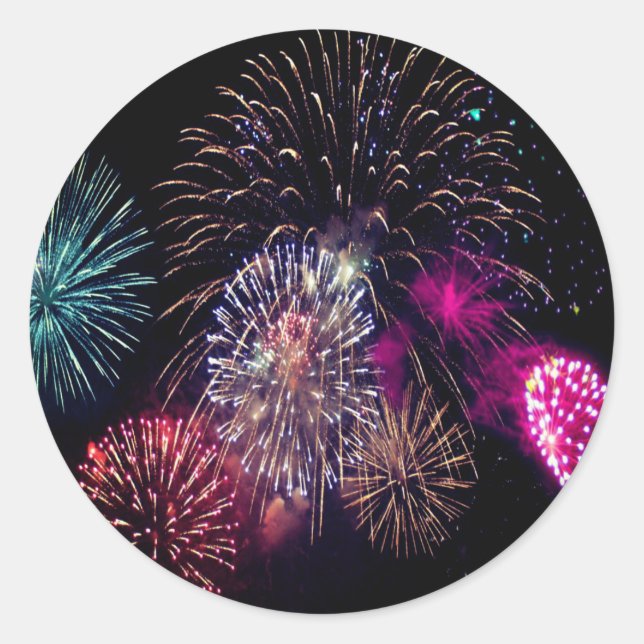 Fireworks Classic Round Sticker (Front)