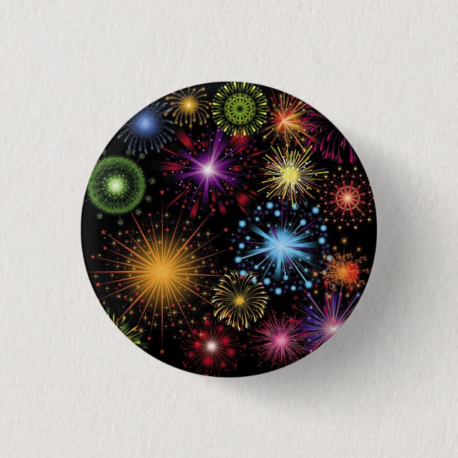 Fireworks Colourful Dynamic Sparkling Decor 3 Cm Round Badge (Front)