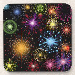 Fireworks Colourful Dynamic Sparkling Decor Coaster