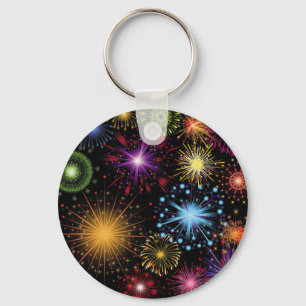 Fireworks Colourful Dynamic Sparkling Decor Key Ring